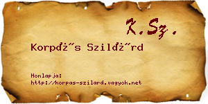 Korpás Szilárd névjegykártya