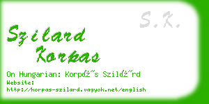 szilard korpas business card